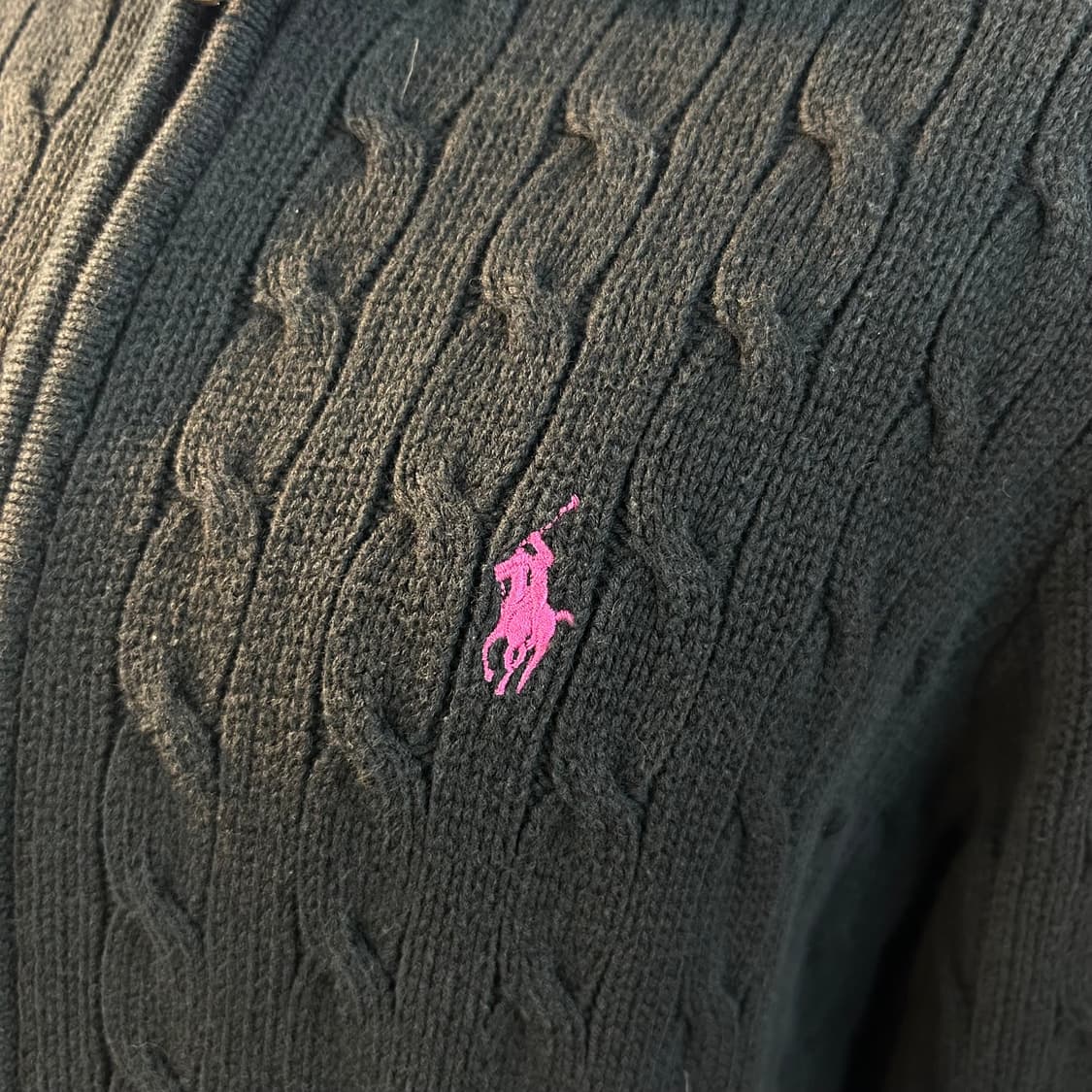 Polo Cable Knit Zip-Up Hoodie 상품이미지3