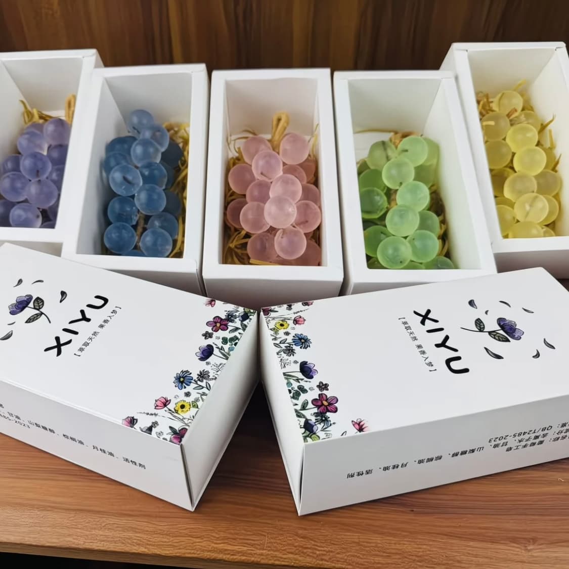 크리스탈 포도 수제 비누 세트 (250g x 5개 상품이미지2