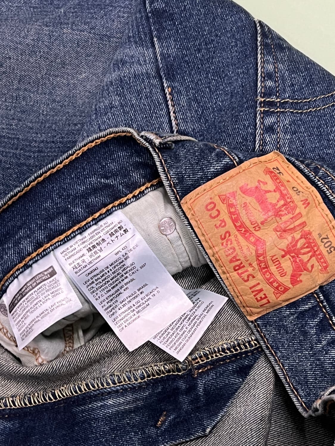 (30/32) 리바이스 502 슬림핏 중청 데님 팬츠 상품이미지4