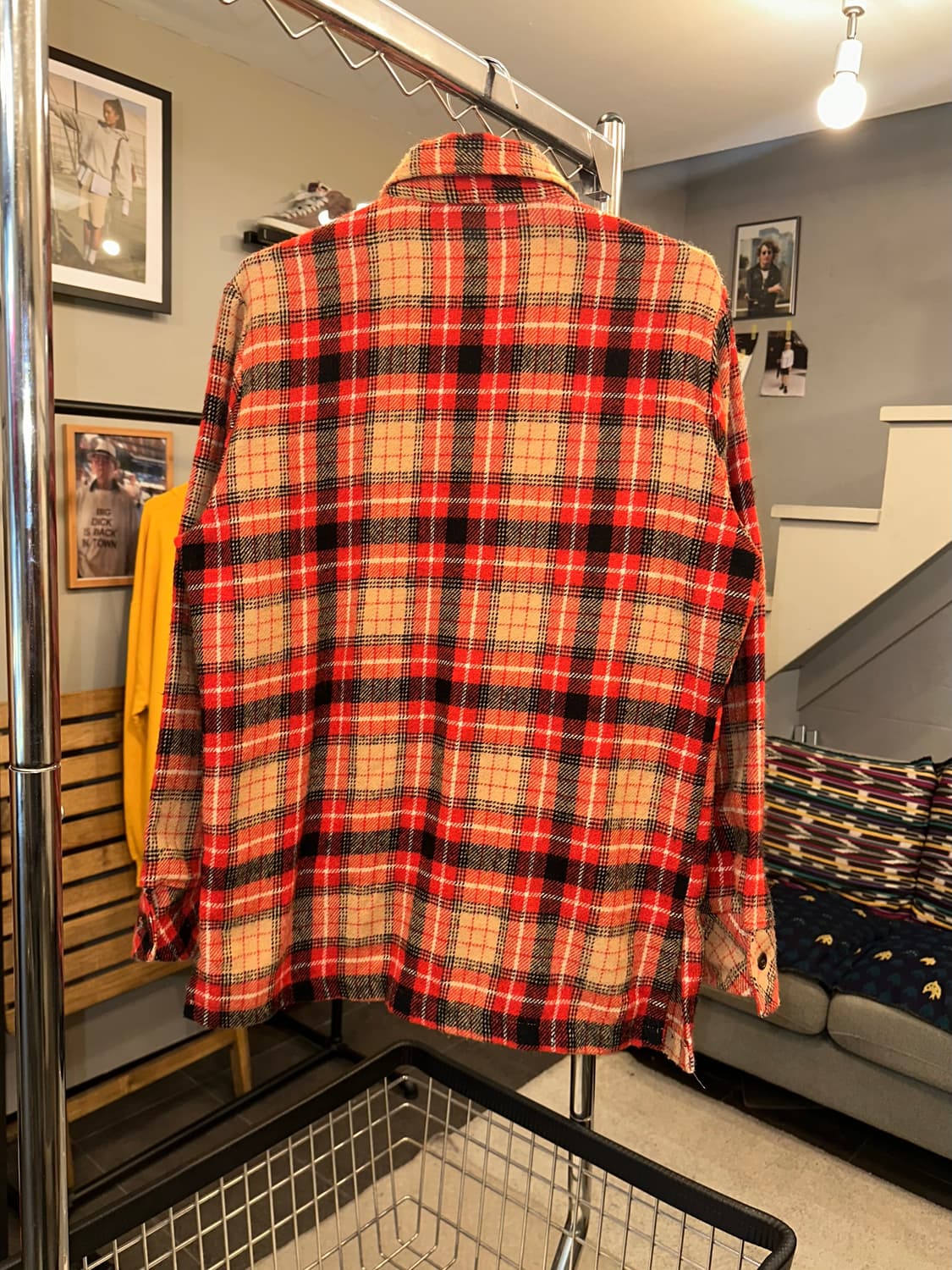 80-90’s Wrangler check flannel shirt 상품이미지7