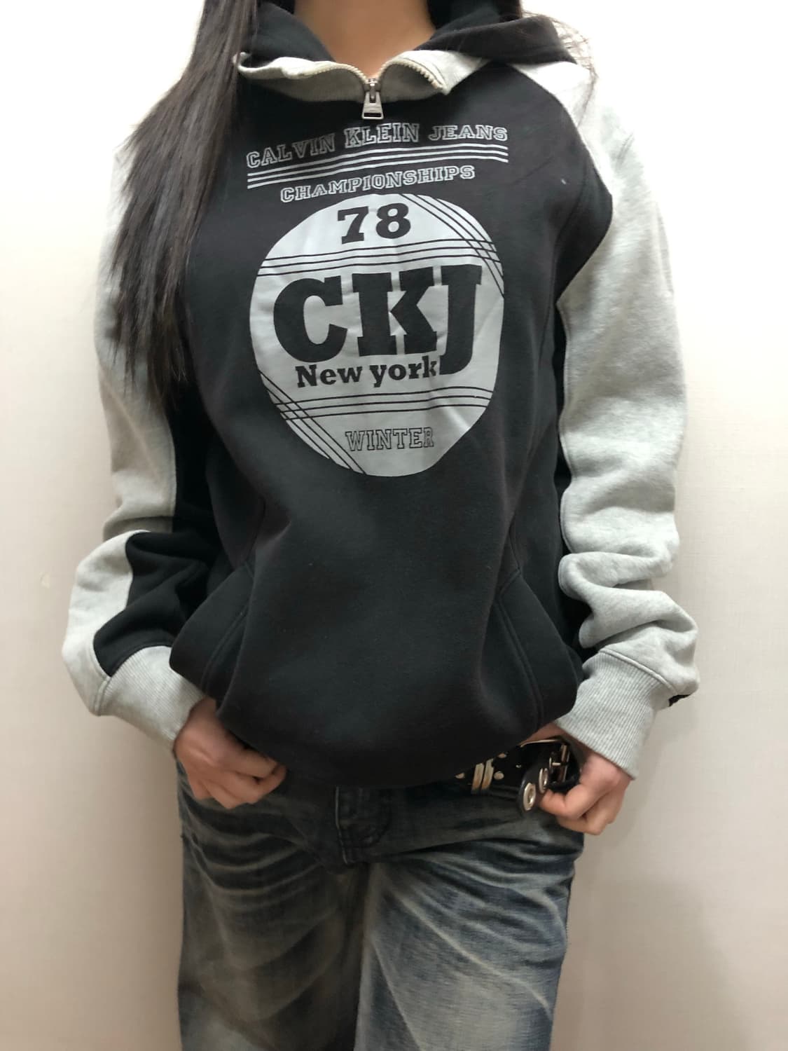 빈티지 캘빈클라인 블랙 후디 상품이미지7