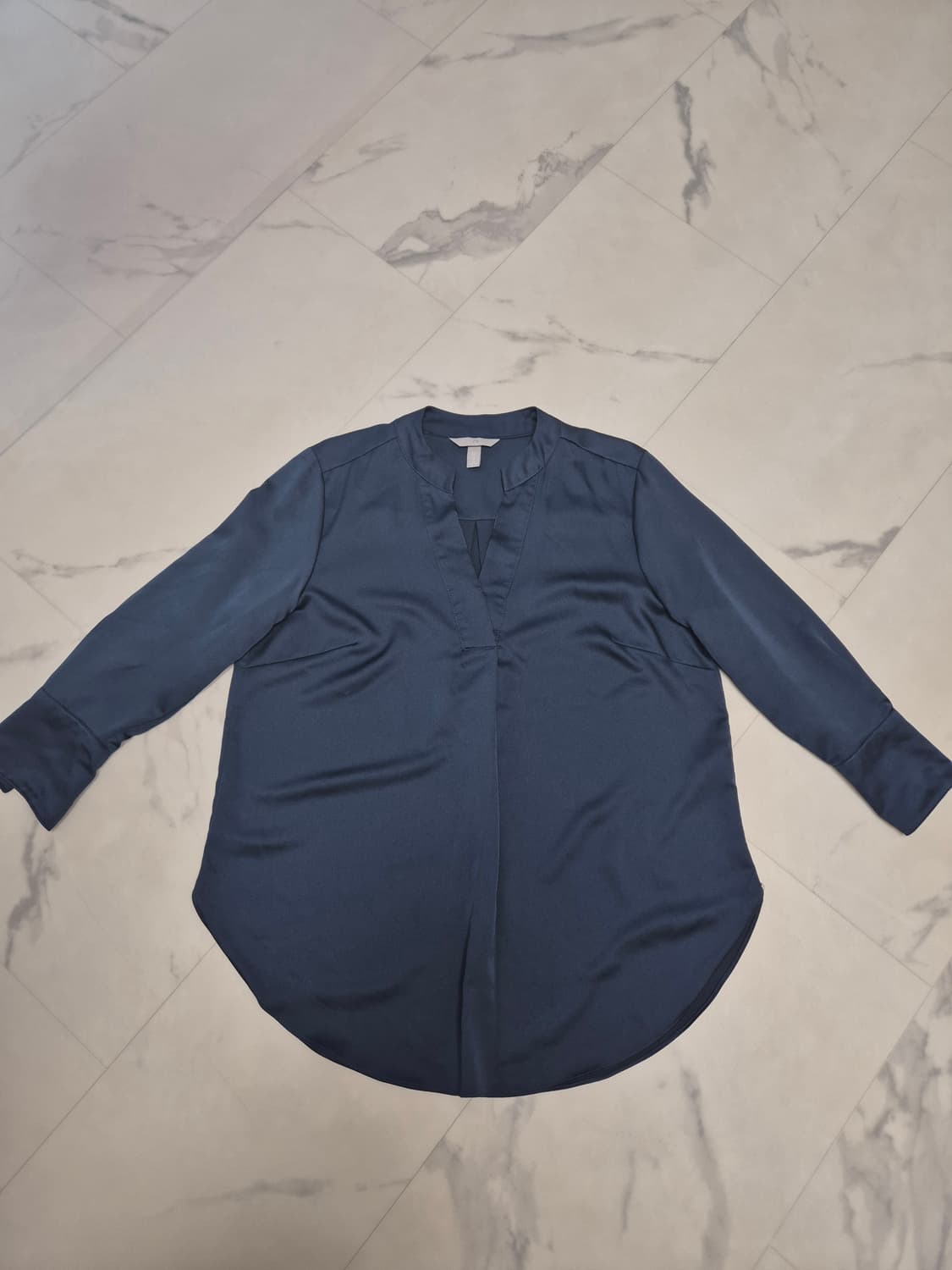 H&M 여성 네이비 실크 블라우스 상의 (42) 상품이미지1