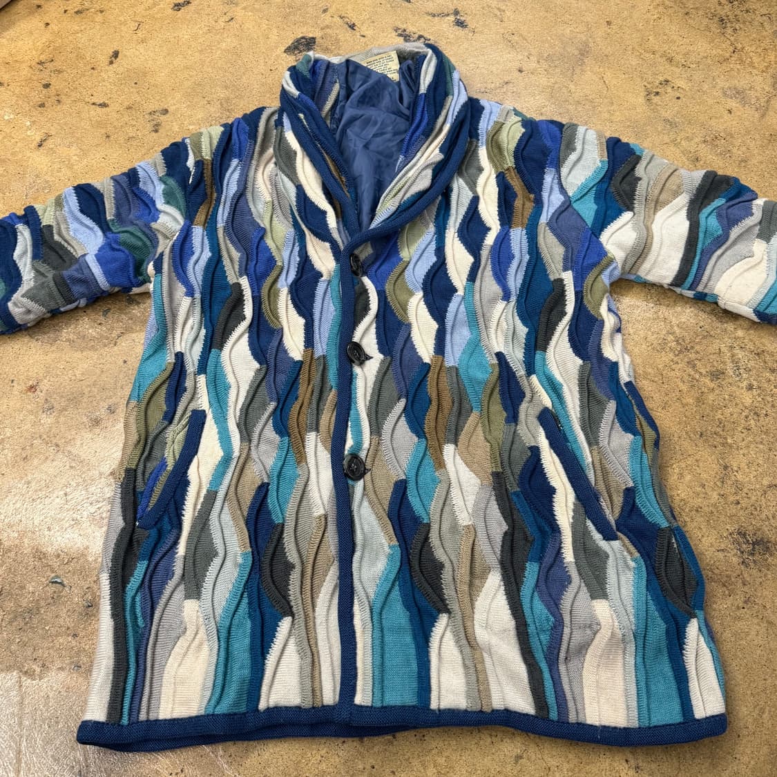 [정품/M] limnos 컬러풀 니트 가디건 패턴 아우터 b15 상품이미지3