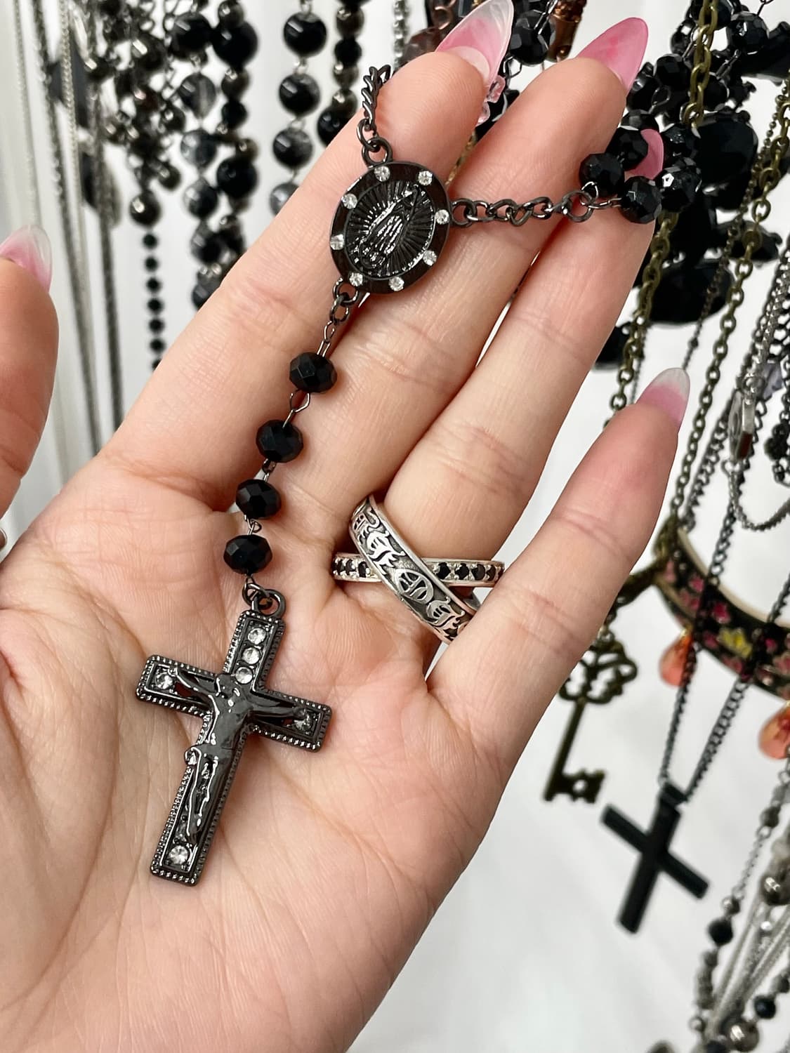 블랙 고딕 로자리오 네크리스 상품이미지2