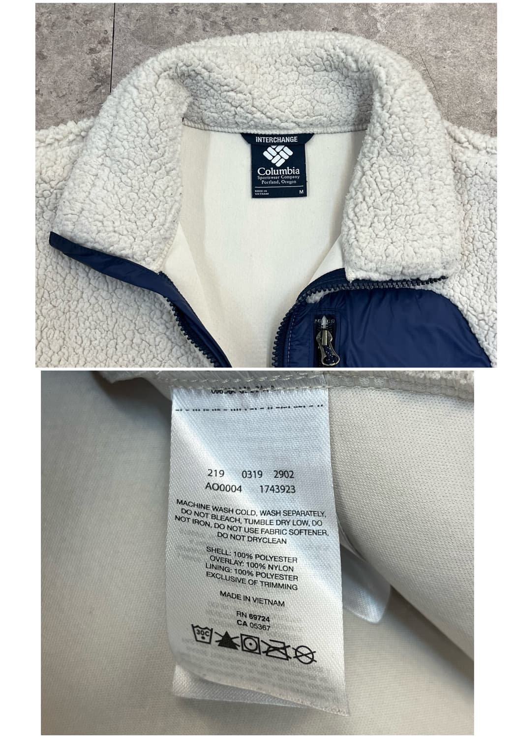 컬럼비아 플리스 자켓 화이트 M #csz3022 상품이미지4