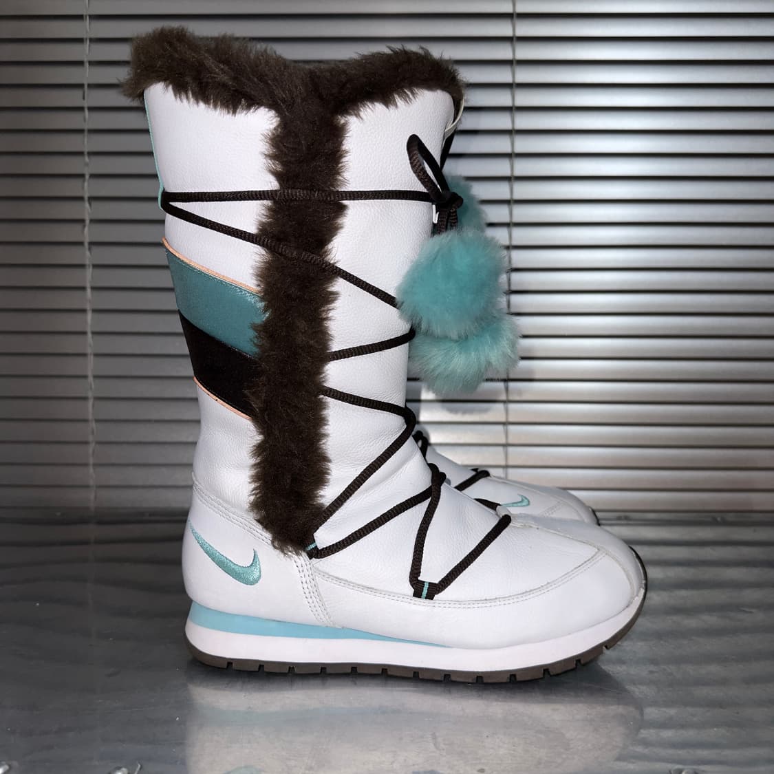 00s 빈티지 올 가죽 나이키 퍼 부츠 상품이미지4