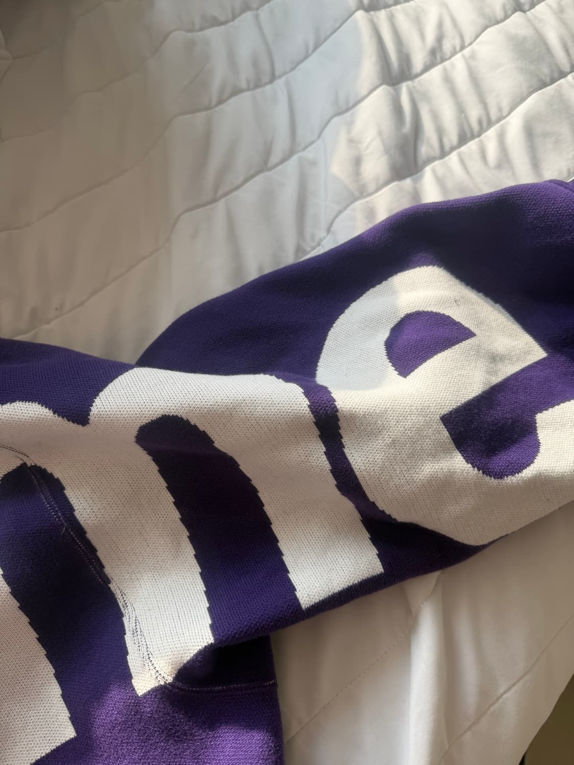 슈프림 빅 로고 자카드 후드 스웨트셔츠 퍼플 상품이미지4