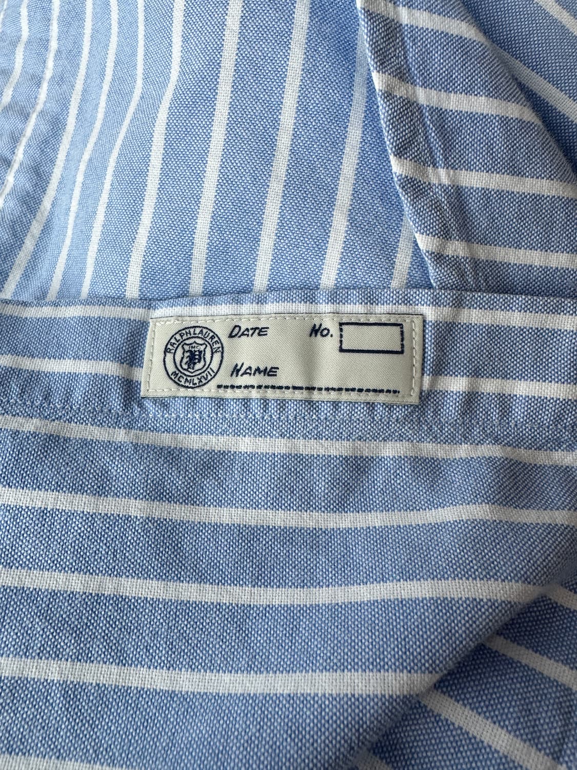 폴로 랄프로렌 옥스포드 스트라이프 셔츠 블루 커스텀핏 L 상품이미지7