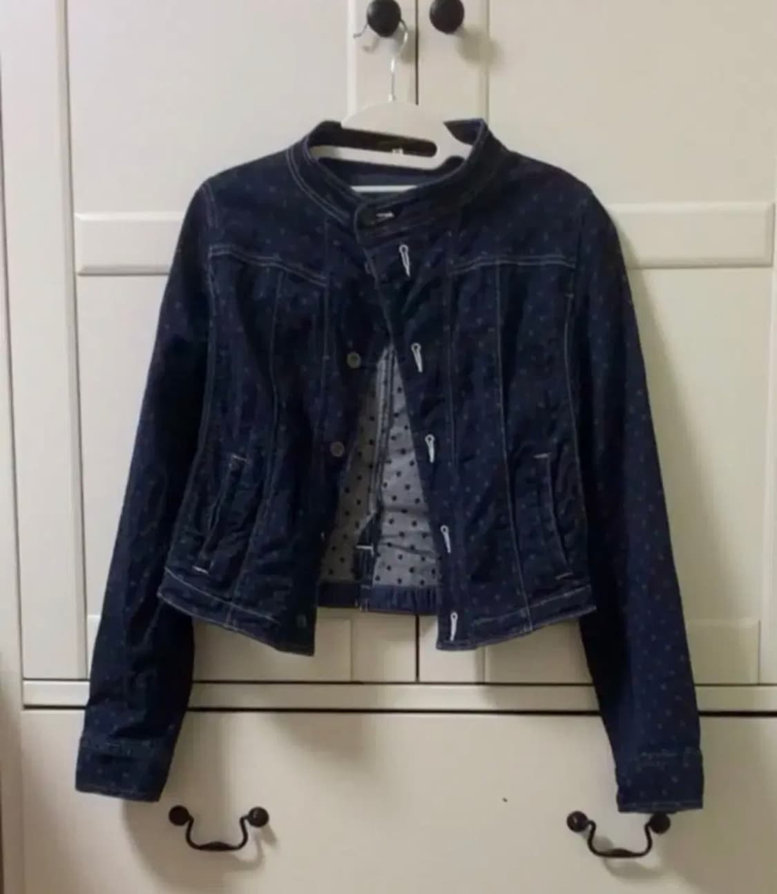 모리걸 도트 청자켓 판매 상품이미지1