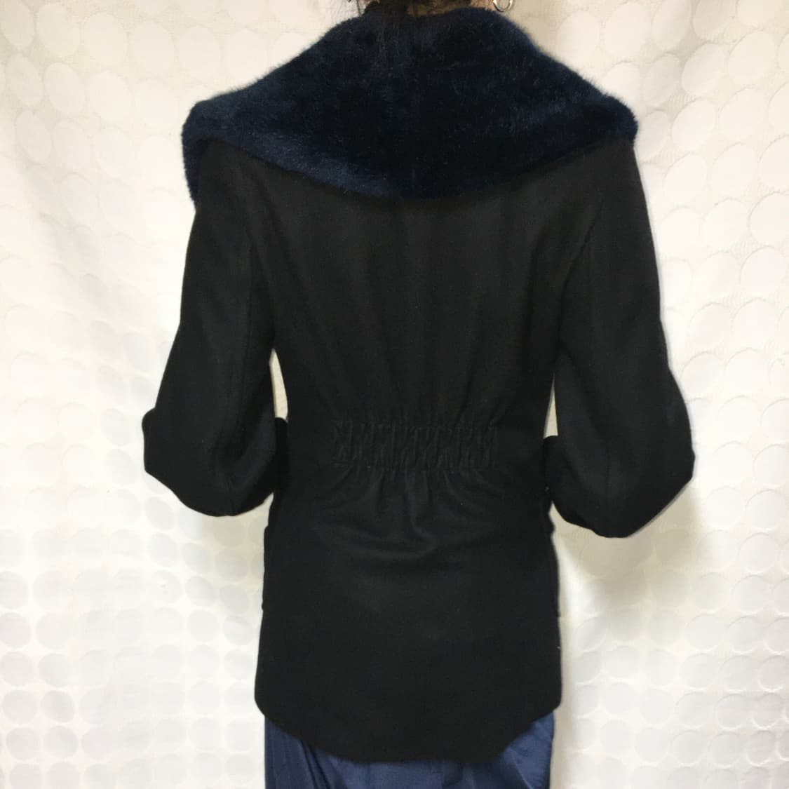 비비안웨스트우드 블루 퍼 트리밍 울 코트 상품이미지5