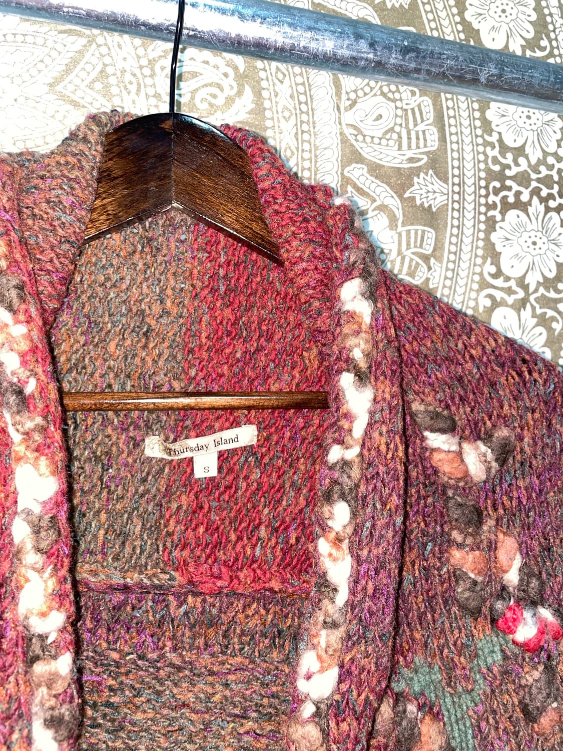 썰스데이아일랜드 자수 7부 오픈 가디건  상품이미지4