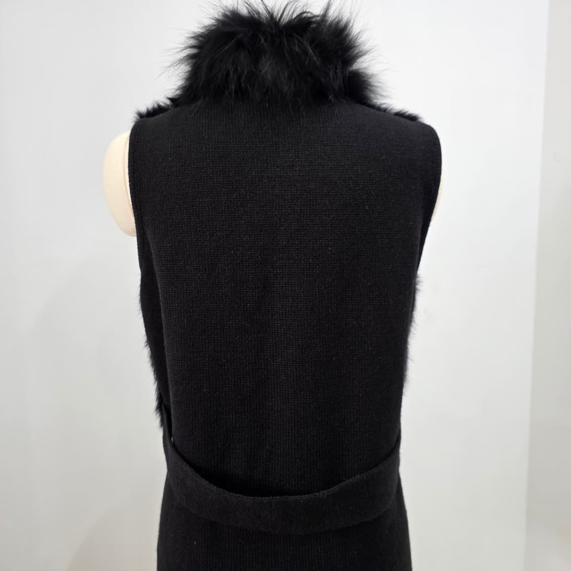 RES 블랙 라쿤퍼 카라 래빗퍼 롱베스트 상품이미지9