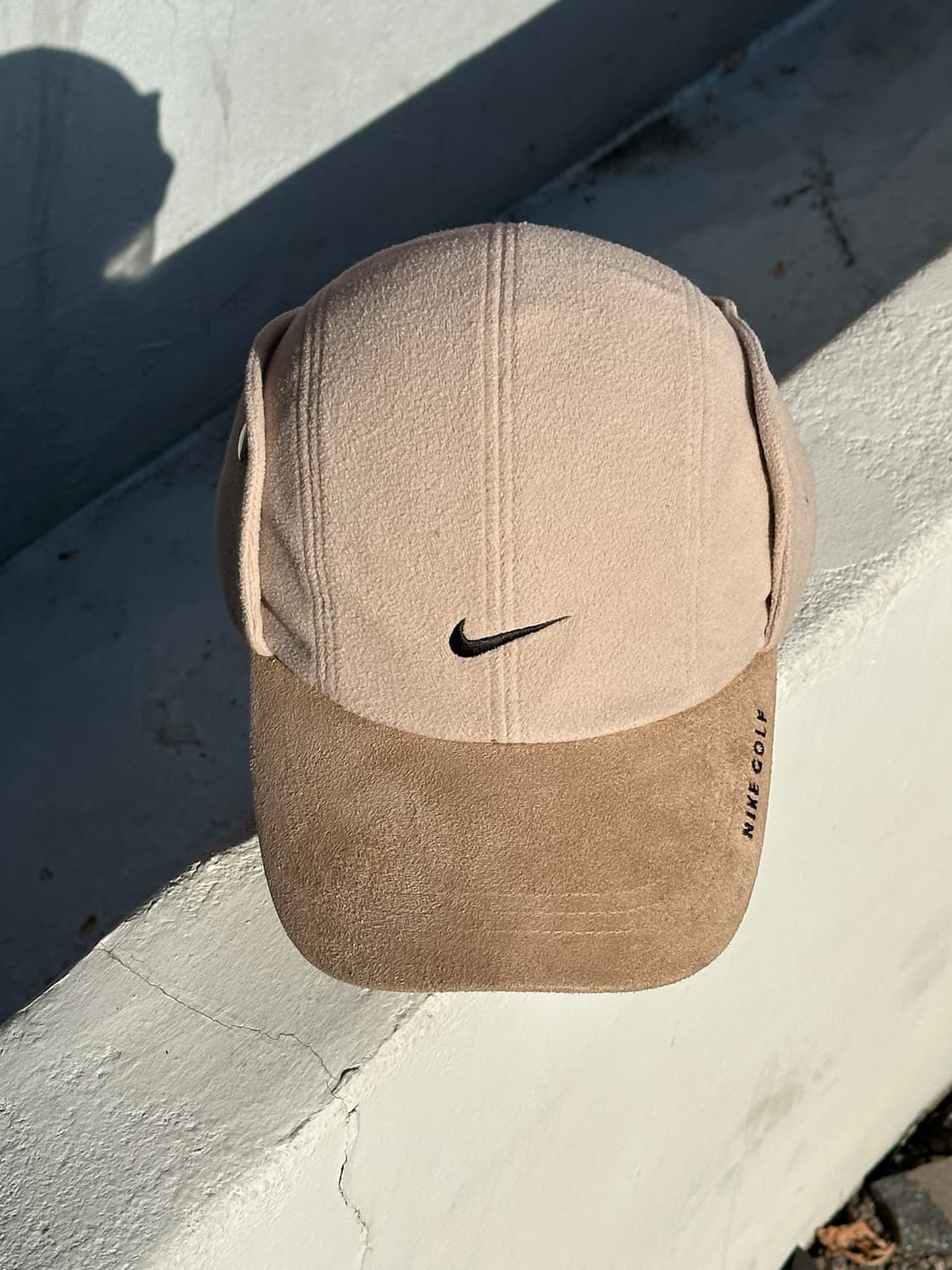 [M-L] 00s 나이키 베이지 플리스 트래퍼 볼캡 모자 빈티지 상품이미지1