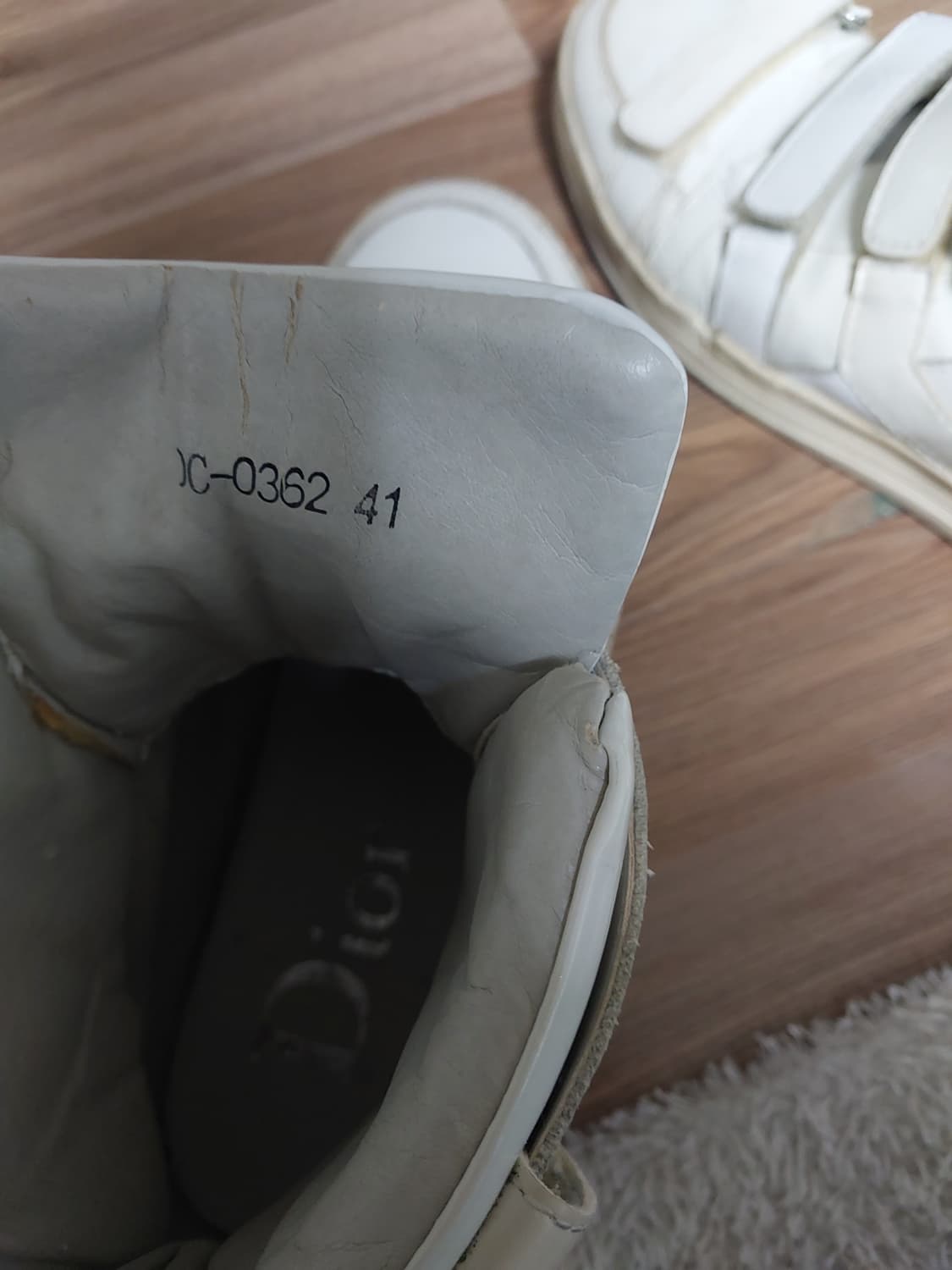 디올 옴므 AW08 화이트 벨크로 하이탑 상품이미지8