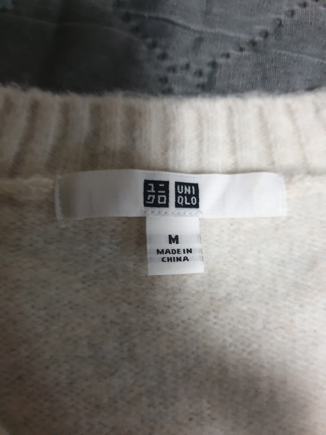 유니클로 울혼방 수플레얀 크루넥 스웨터 아이보리 (M) 상품이미지3