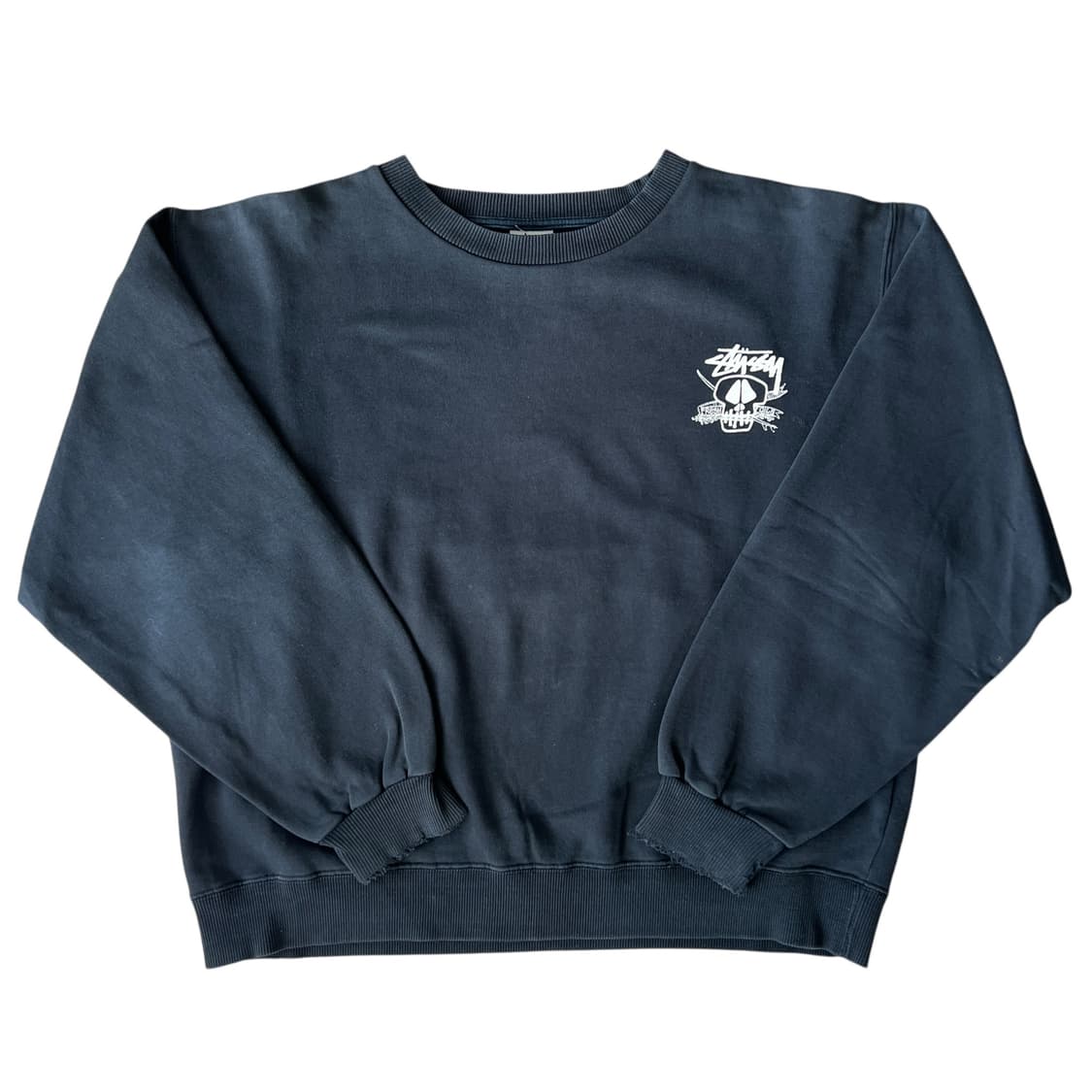 빈티지 90s STUSSY 스컬 그래픽 스웻셔츠 상품이미지2