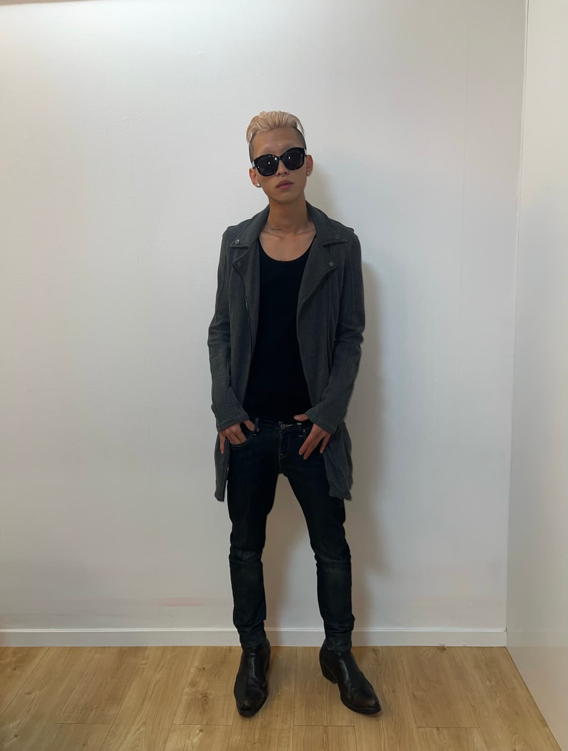 Diesel 슬림 롱 아카이브 지퍼 코트 상품이미지1