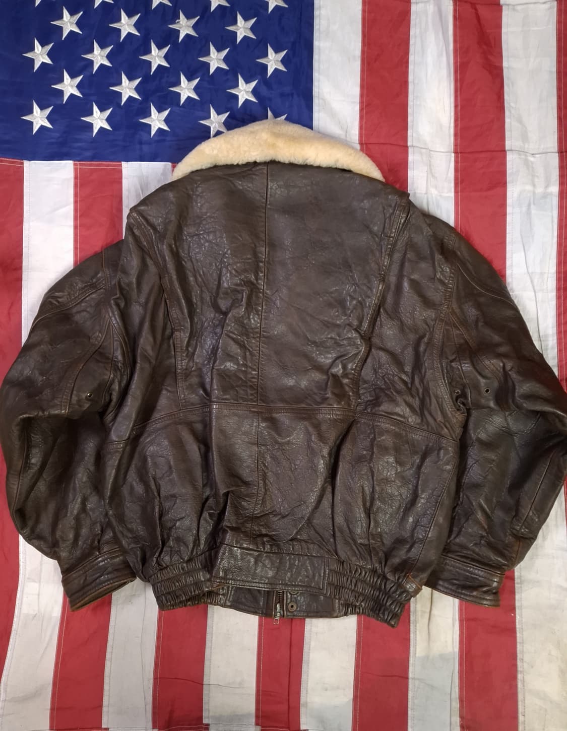 오리지날 90's 일본판 ZUFOLO 리얼레더 항공자켓 상품이미지8