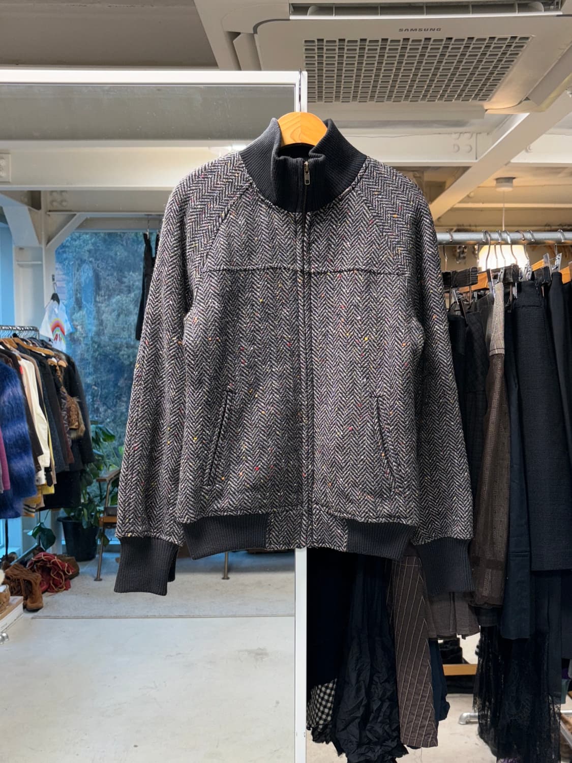 세실맥비 헤링본 봄버자켓 상품이미지1