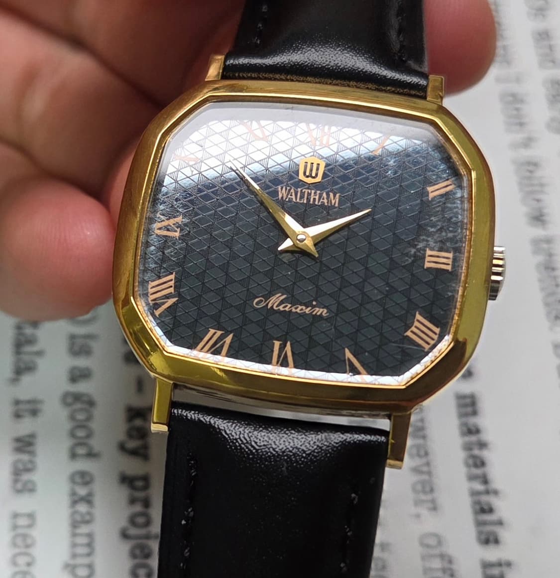 레어] 빈티지 월쌈 옥토 칼침핸즈 블랙미러 로만입체판 수동 메커니컬 상품이미지2