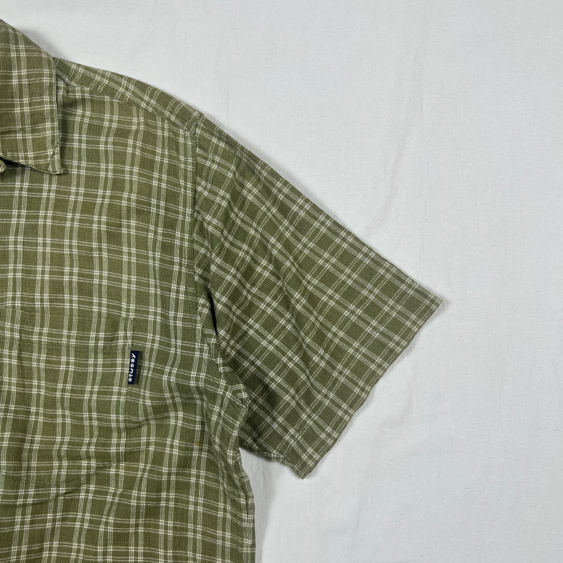 90‘s 스투시 stussy 포켓 체크 반팔셔츠 남방 상품이미지4