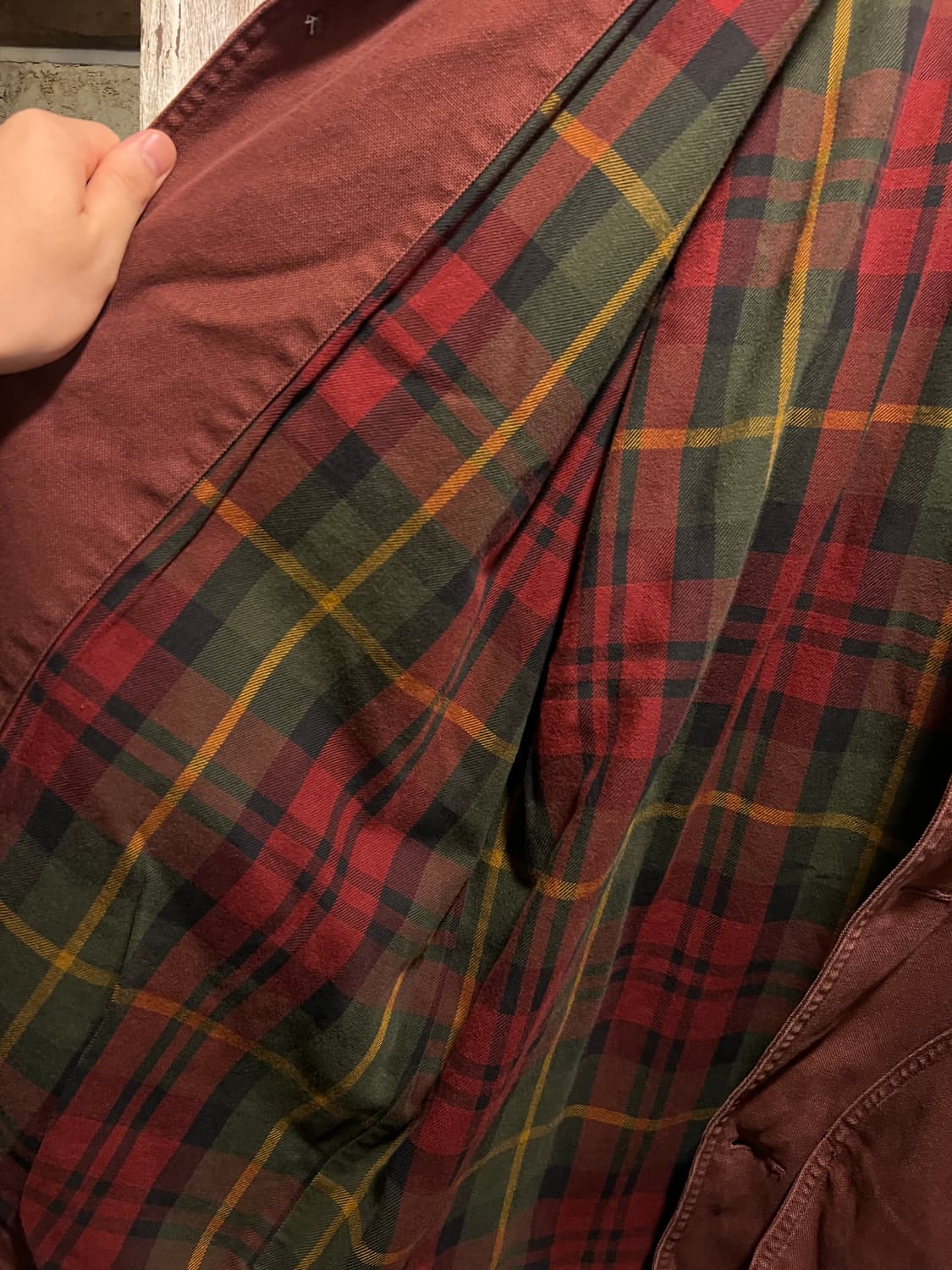 [2XL]L.L.Bean 엘엘빈 체크 라이닝 버건디 캔버스 초어 자켓 상품이미지7