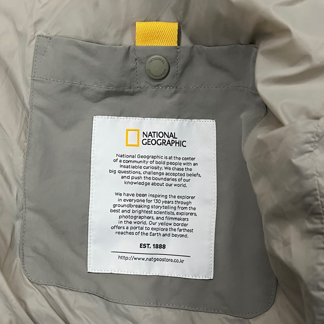 [정품/XL] 내셔널지오그래픽 경량 패딩 자켓 회색 b16 상품이미지6