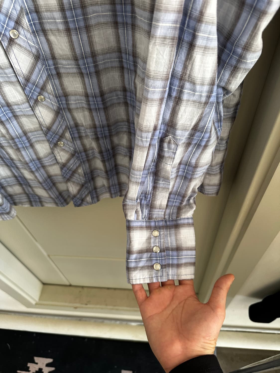 Wrangler 랭글러 웨스턴 체크 셔츠 블루 상품이미지3