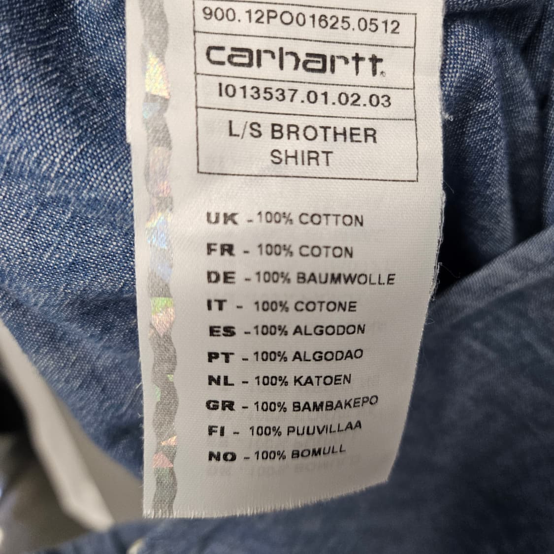 칼하트 블루 샴브레이 워크셔츠 상품이미지5