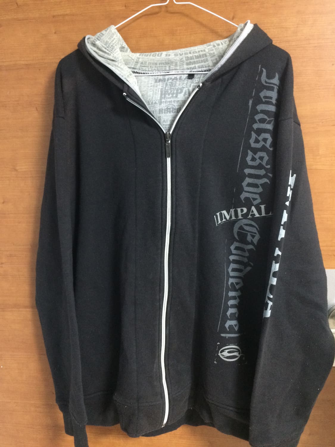 Impala 펑크 레터링 레이어드 후드집업 상품이미지1