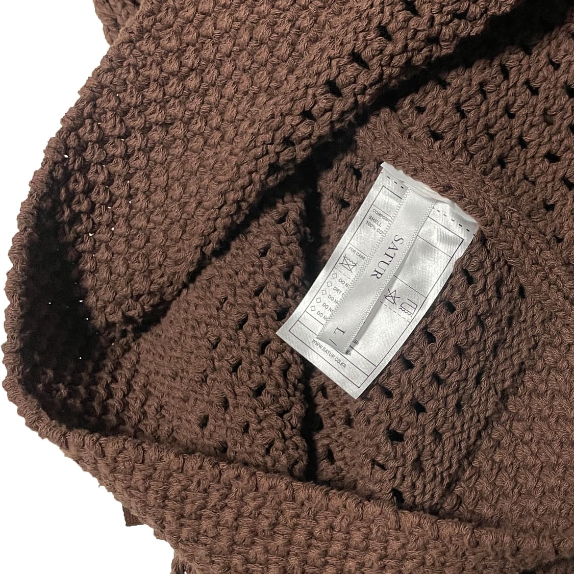 SATUR 세터 브라운 니트 후드집업 상품이미지5