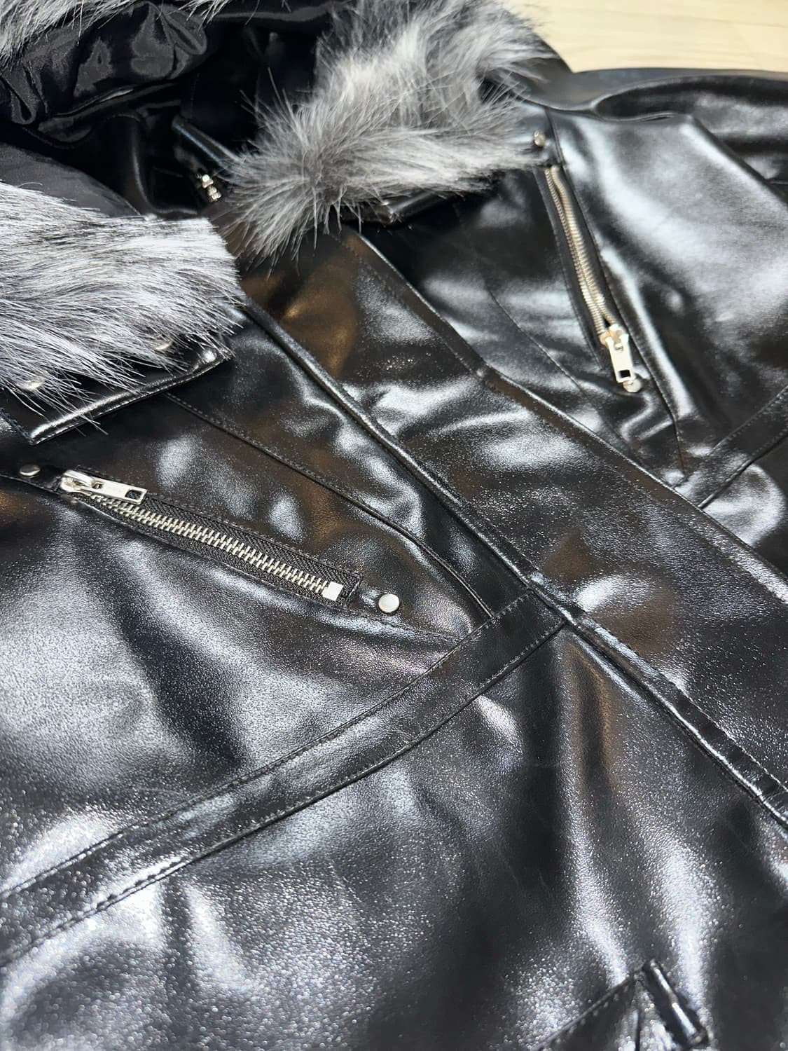 Cozyworldwide 나이트 클럽 레더 자켓 M 상품이미지8
