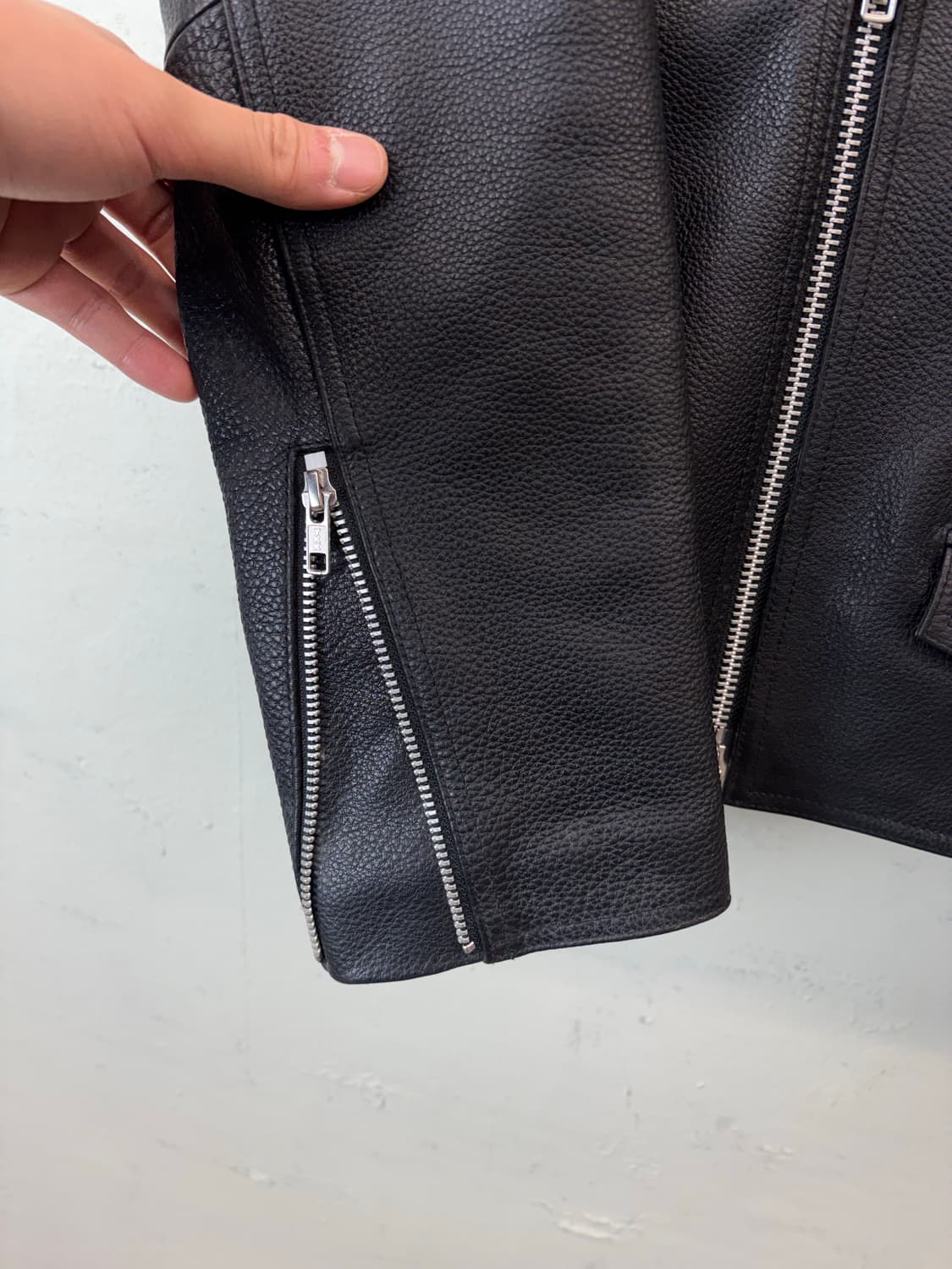 도프제이슨 카우하이드 레더 라이더 자켓 블랙 상품이미지6