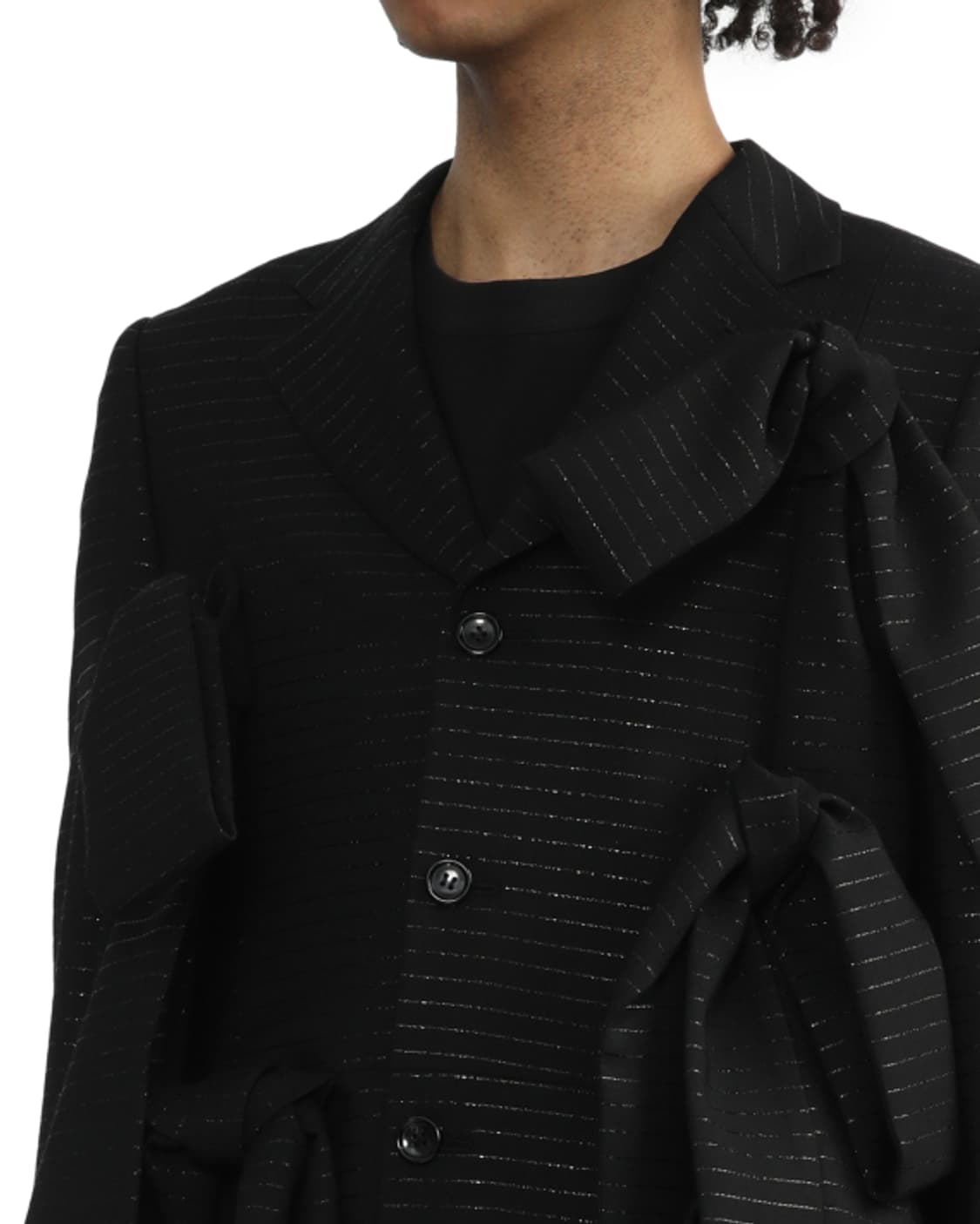 새상품 꼼데가르송 옴므플러스 블랙 벨티드 롱코트 XS 상품이미지1