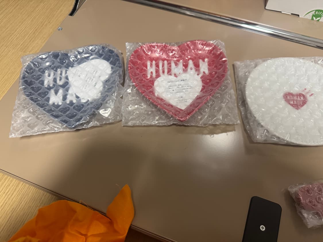 휴먼메이드 하트 세라믹 트레이 레드/네이비 일괄 상품이미지1