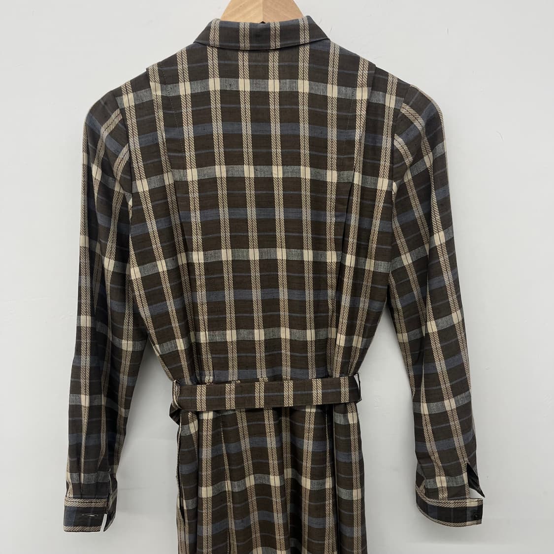 닥스 브라운 체크 롱 셔츠 원피스 여/S 상품이미지5
