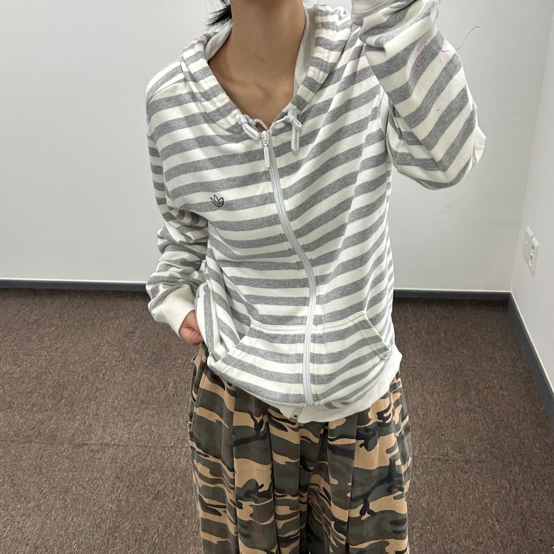 Adidas 아디다스 파이어버드 그레이 스트라이프 후드집업 상품이미지2