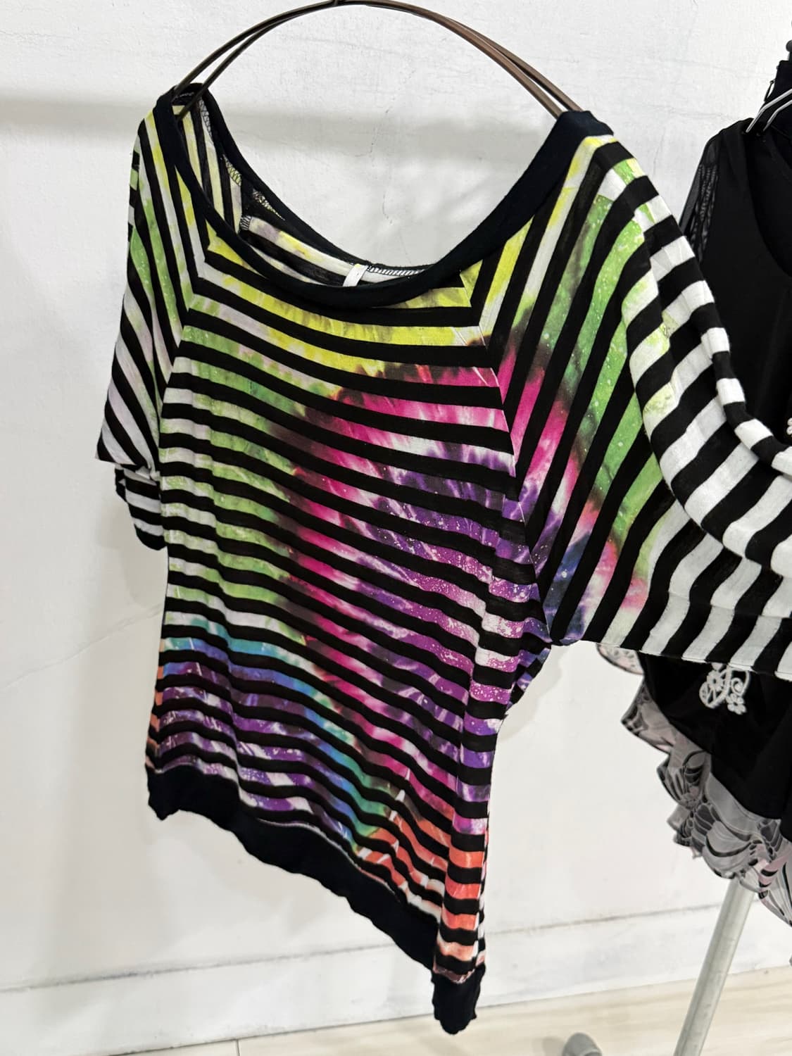 Y2K Galaxy Stripe Batwing Top 상품이미지8