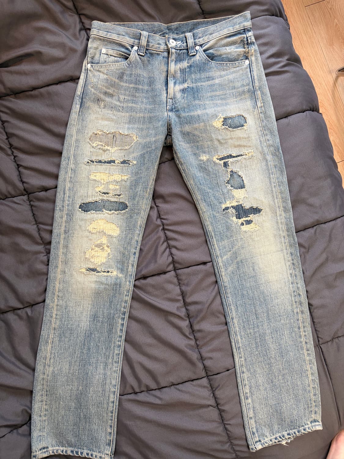 [3] skins 데미지 스트레이트 데님 상품이미지1