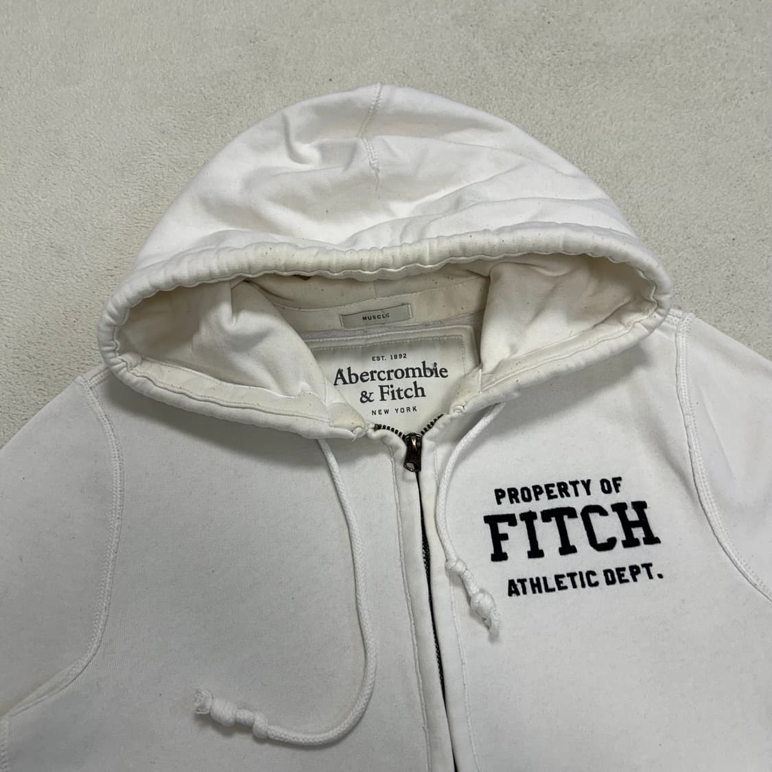 Abercrombie White Hoodie Zip-up 상품이미지5