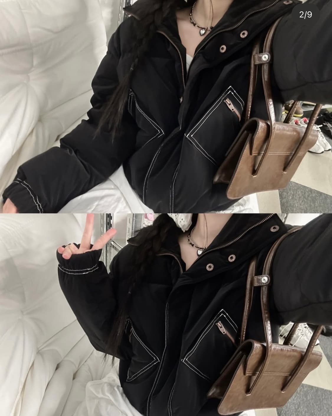 마뗑킴 스티치 코팅 다운 점퍼 상품이미지8