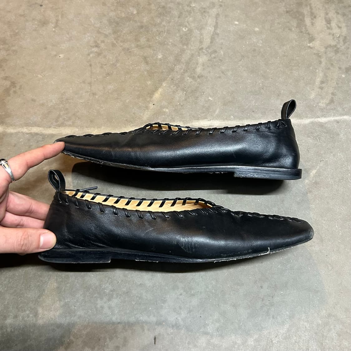 250) 질샌더 휩 스티치 스퀘어 토 발레리나 플랫 슈즈 상품이미지3