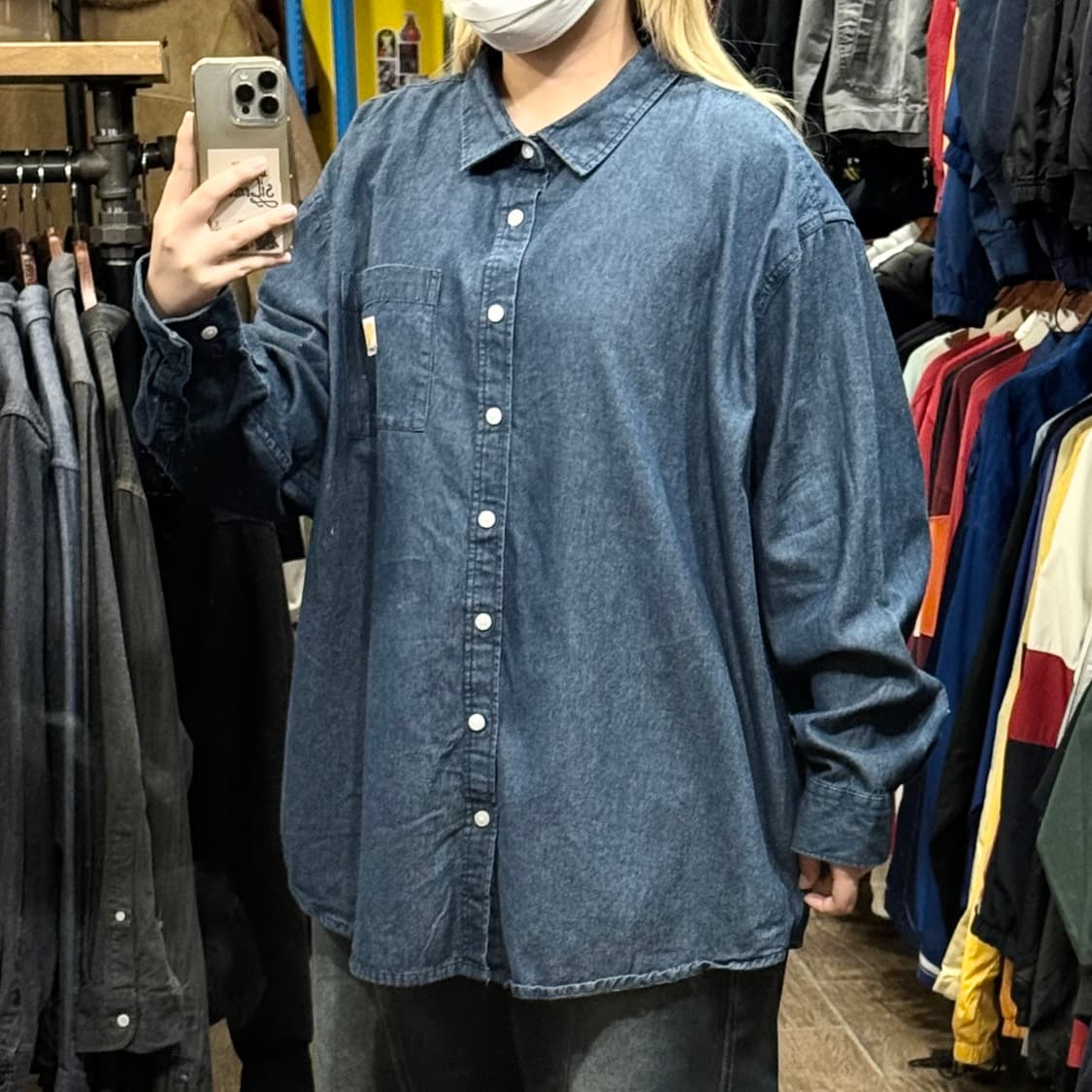 [HI] 칼하트 긴팔 데님셔츠 블루 상품이미지4