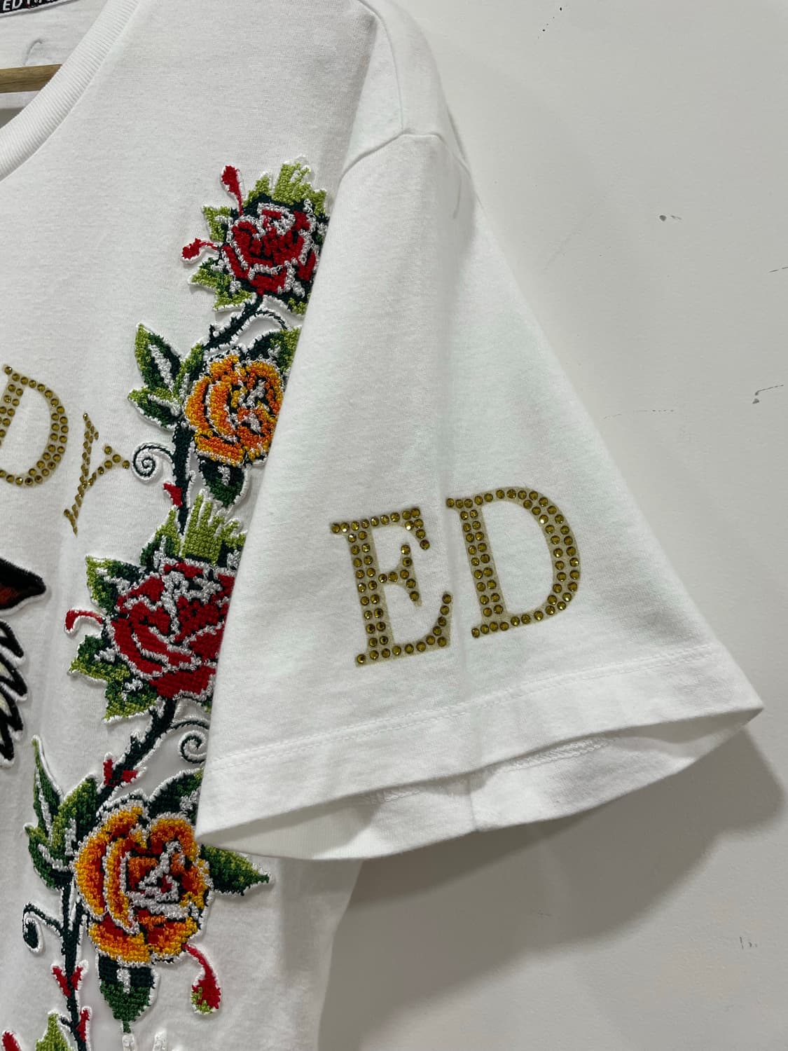 Ed Hardy 에드하디 자수패치 타이거 장미 아트워크 반팔 티셔츠 상품이미지8