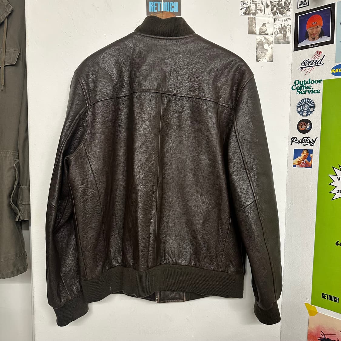앤드류마크 다크브라운 램레더 봄버 상품이미지6