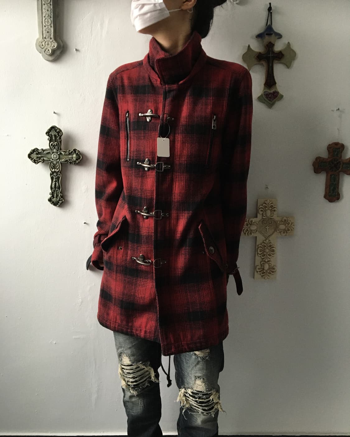 Berning sho fire man button high neck ch 상품이미지1