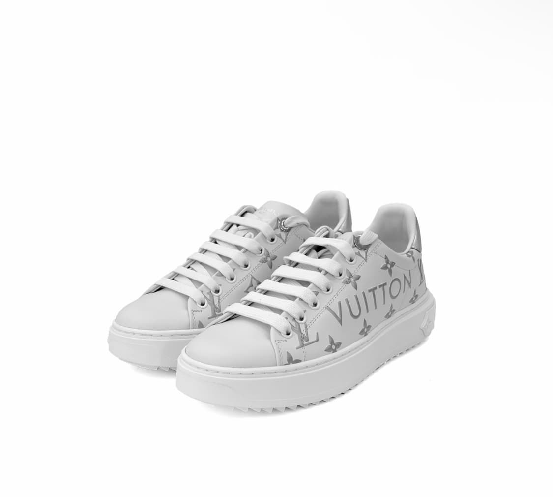 [37.5] 루이비통 여성 타임아웃 모노그램 로우탑 스니커즈 화이트 실버 상품이미지3