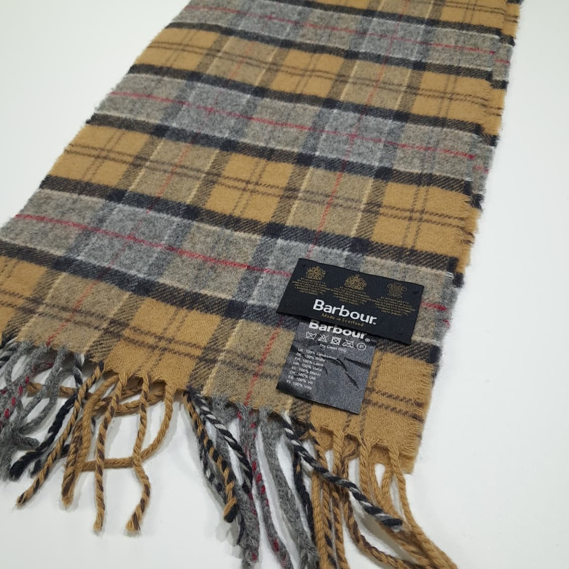 MX536 바버 00s 스코틀랜드판 램스울 하우스타탄 베이지 머플러 목 상품이미지3