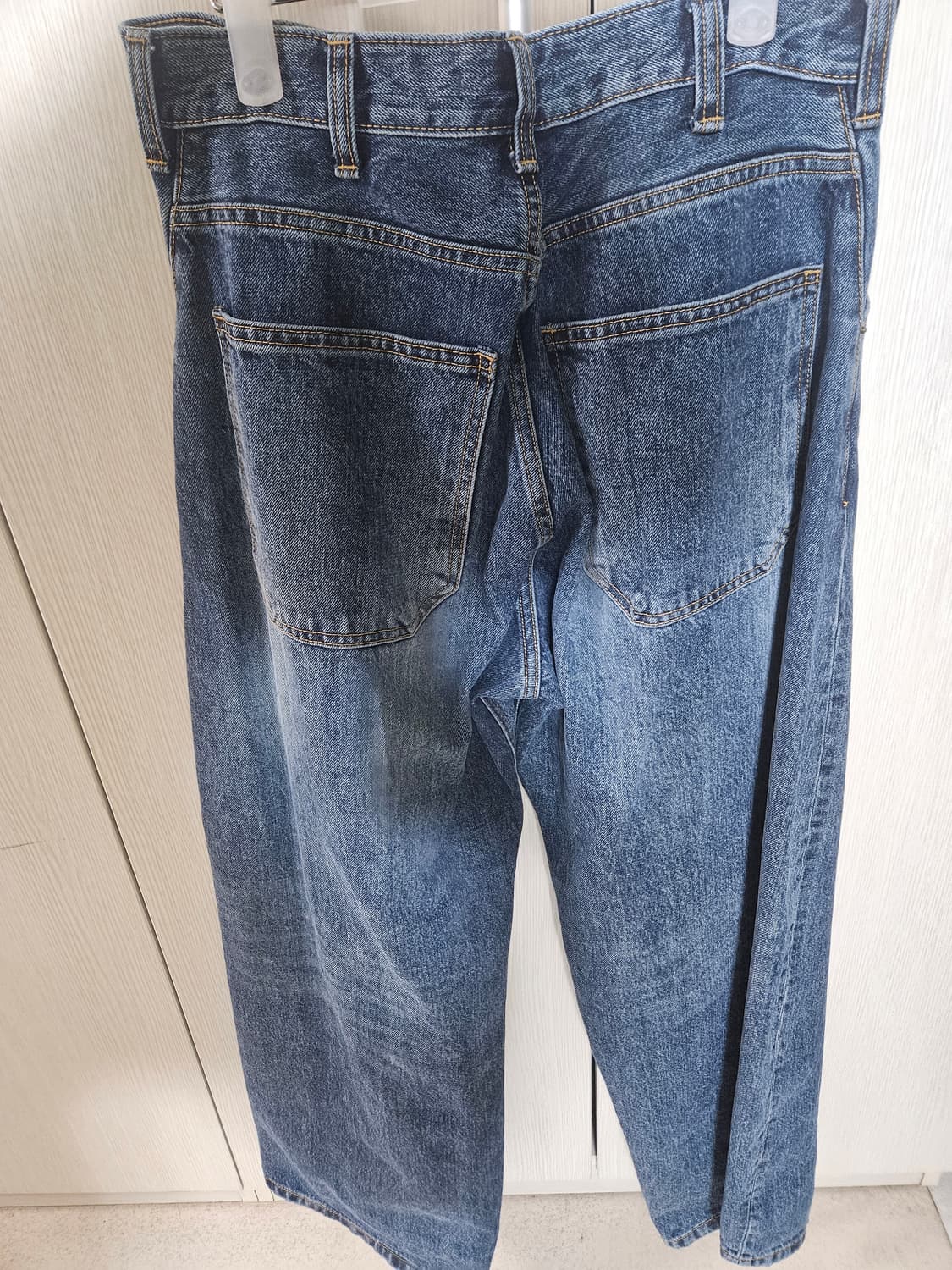 해칭룸 와이드커브진 워시드 블루 s 상품이미지3