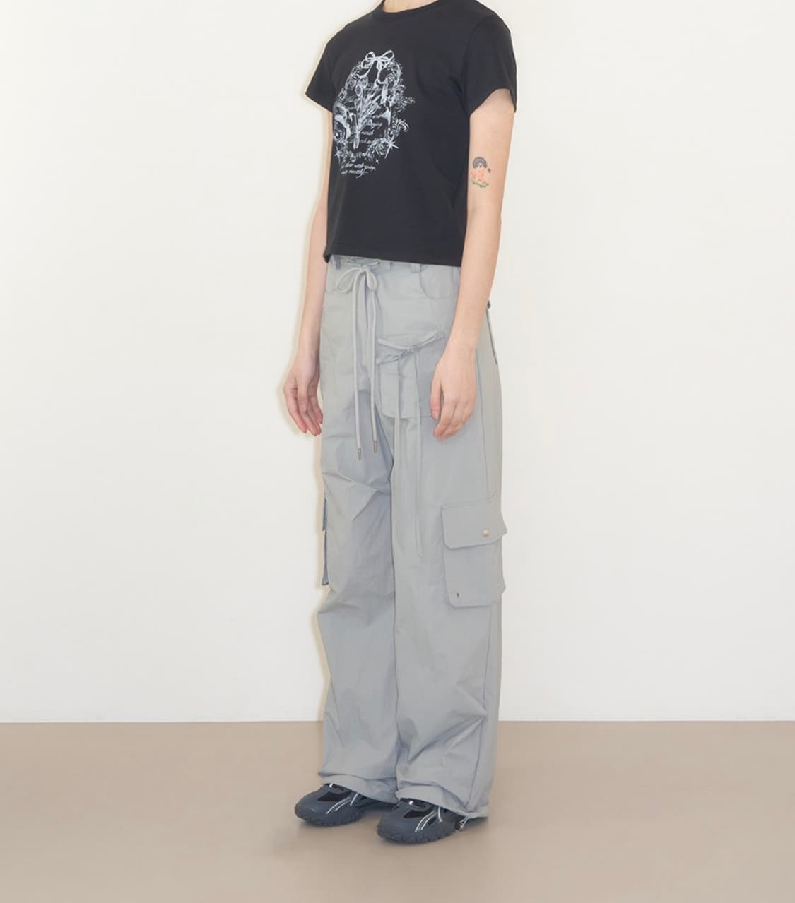 일리고 나일론 스트링 카고 팬츠 그레이 상품이미지2